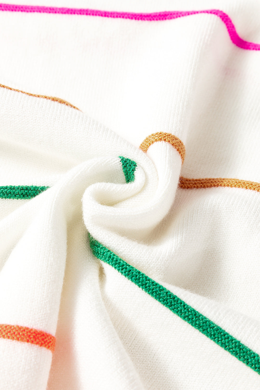 Striped Half Sleeve Drop Shoulder Sweater - Classique Collection
