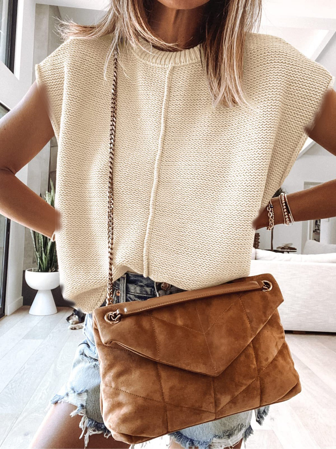 Cap Sleeve Sweater Vest - ClassiQ
