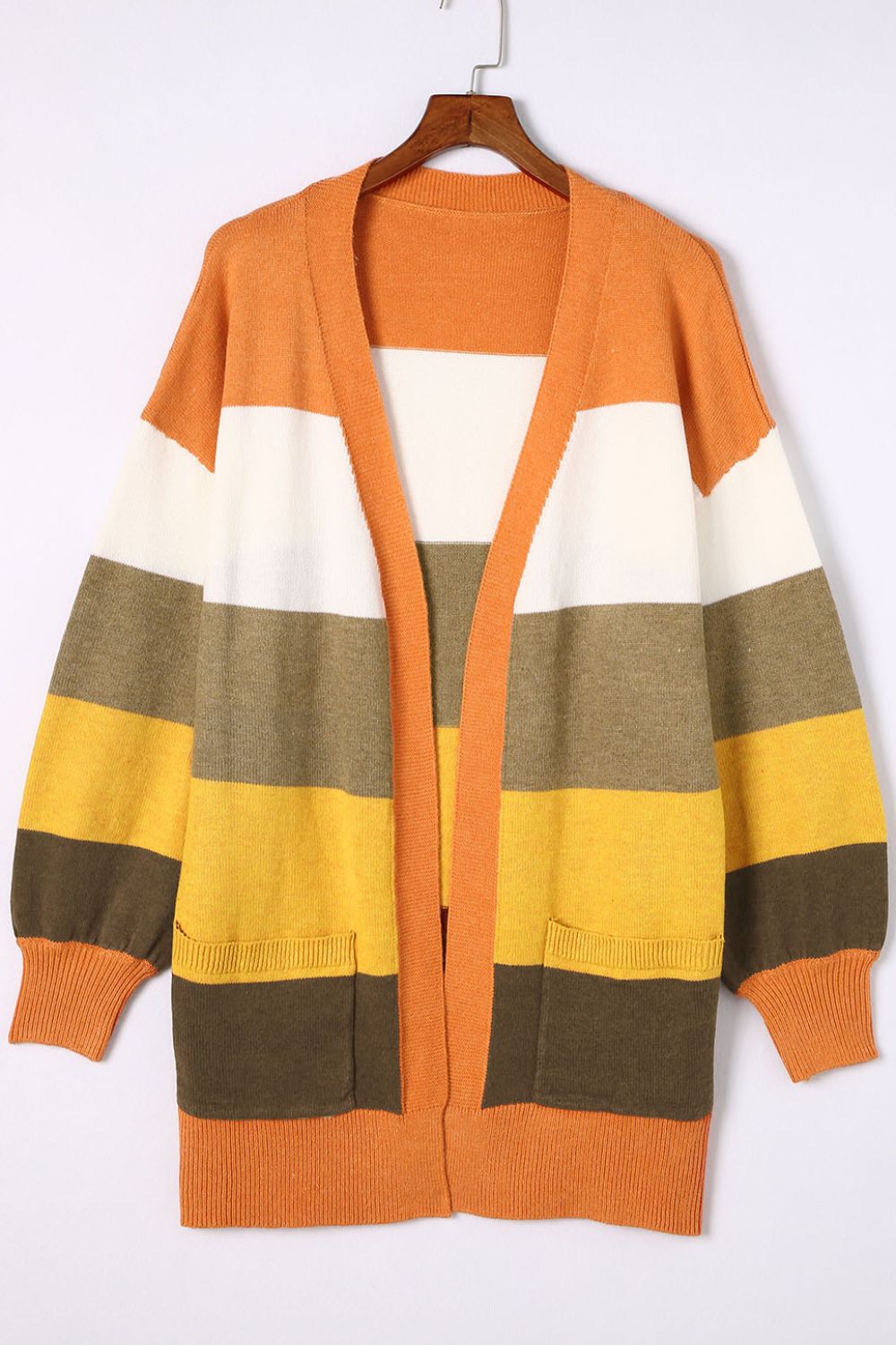 Open Front Color Block Cardigan - ClassiQ