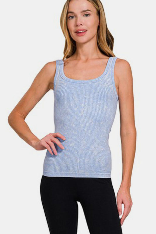 Zenana Ribbed Scoop Neck Tank - Classique Collection