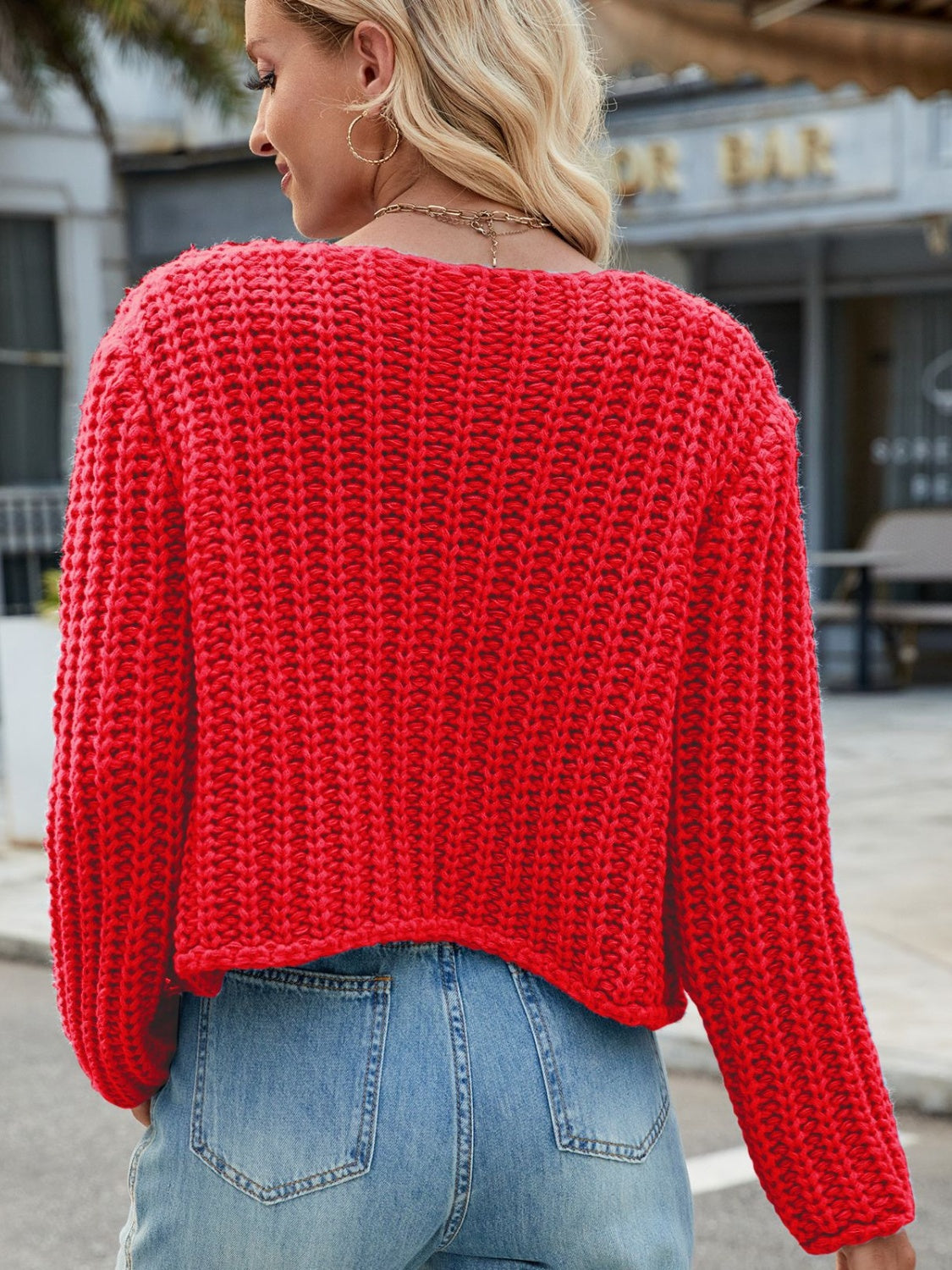 Round Neck Button Up Cardigan with Pockets - ClassiQ