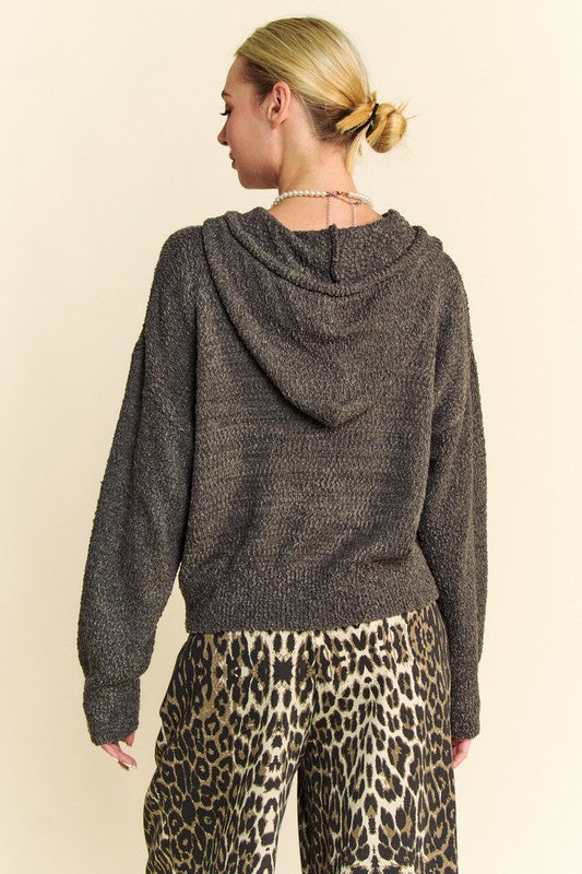 Davi & Dani Drop Shoulder Long Sleeve Hooded Sweater - Classique Collection