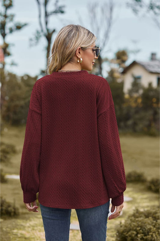 V-Neck Dropped Shoulder Blouse - Classique Collection