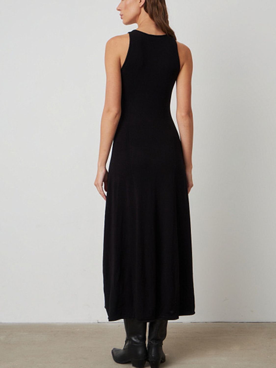 Side Slit Round Neck Sleeveless Dress - Classique Collection