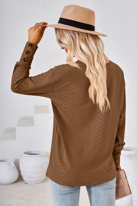V-Neck Long Sleeve Blouse - Classique Collection