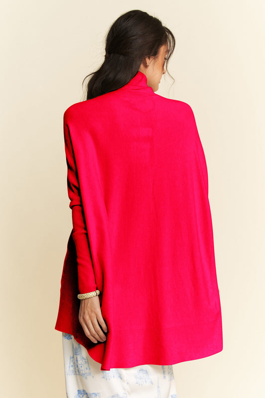 Davi & Dani High-Low Turtleneck Long Sleeve Knit Top - Classique Collection