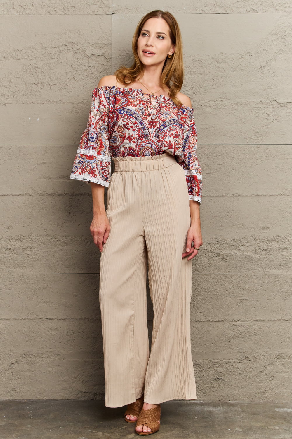 Perfee Off Shoulder Bohemian Style Blouse - Classique Collection