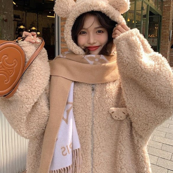 Lamb Wool Zipper Coat For Women ClassiQ