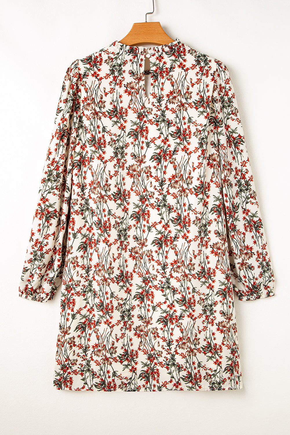 Floral Round Neck Long Sleeve Dress - Classique Collection