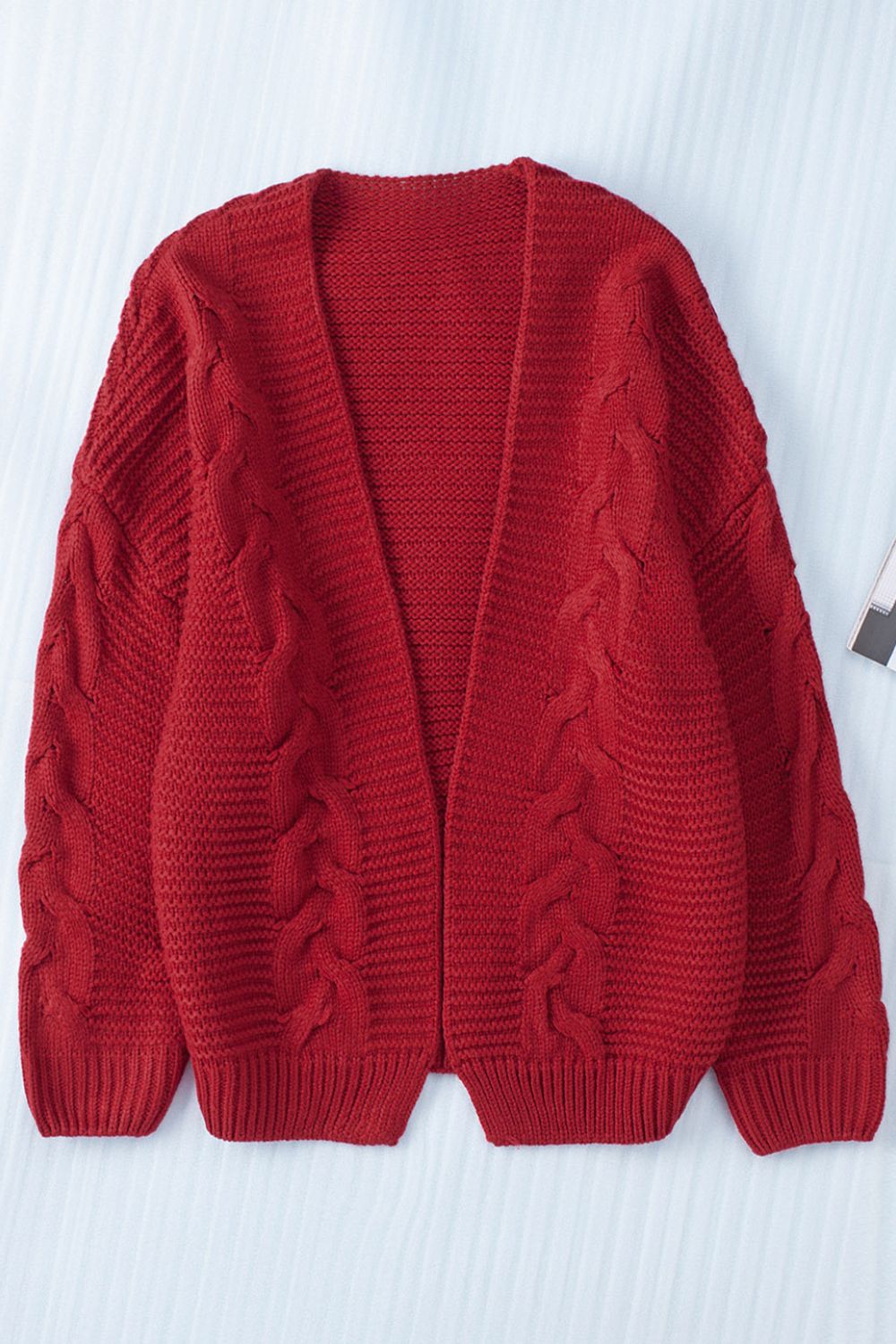 Cable-Knit Open Front Cardigan - ClassiQ