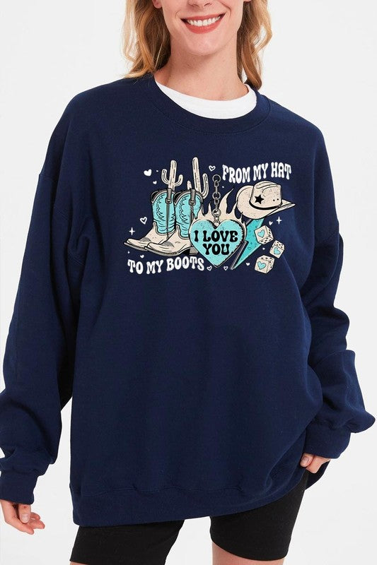 From My Hat to Boots Graphic Plus Sweatshirt - Classique Collection