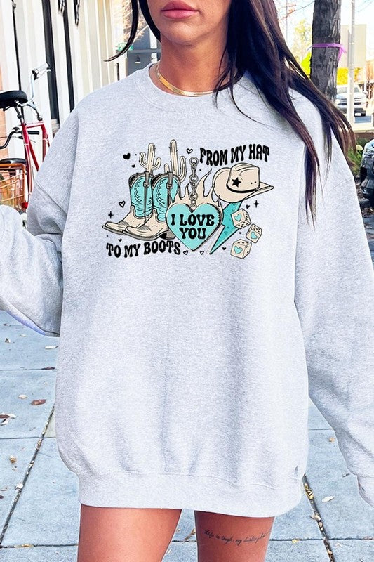 From My Hat to Boots Graphic Plus Sweatshirt - Classique Collection