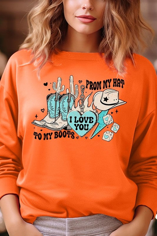 From My Hat to Boots Graphic Plus Sweatshirt - Classique Collection