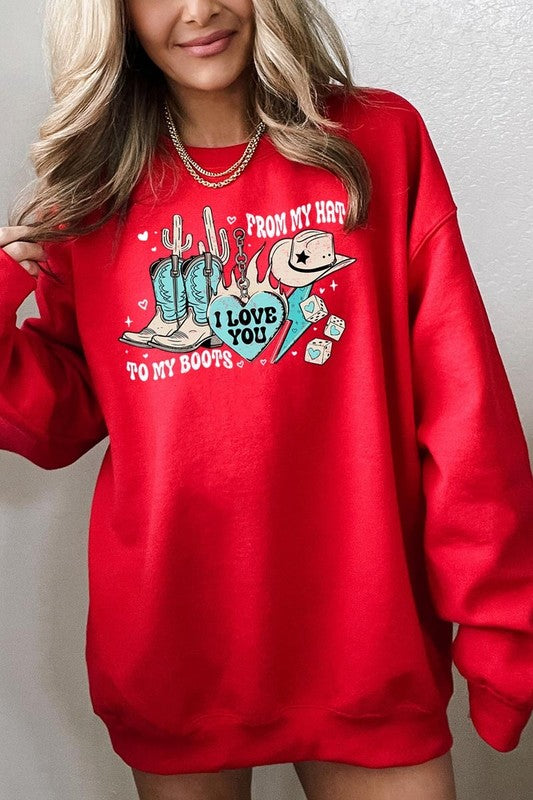 From My Hat to Boots Graphic Plus Sweatshirt - Classique Collection