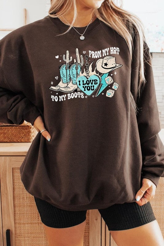 From My Hat to Boots Graphic Plus Sweatshirt - Classique Collection