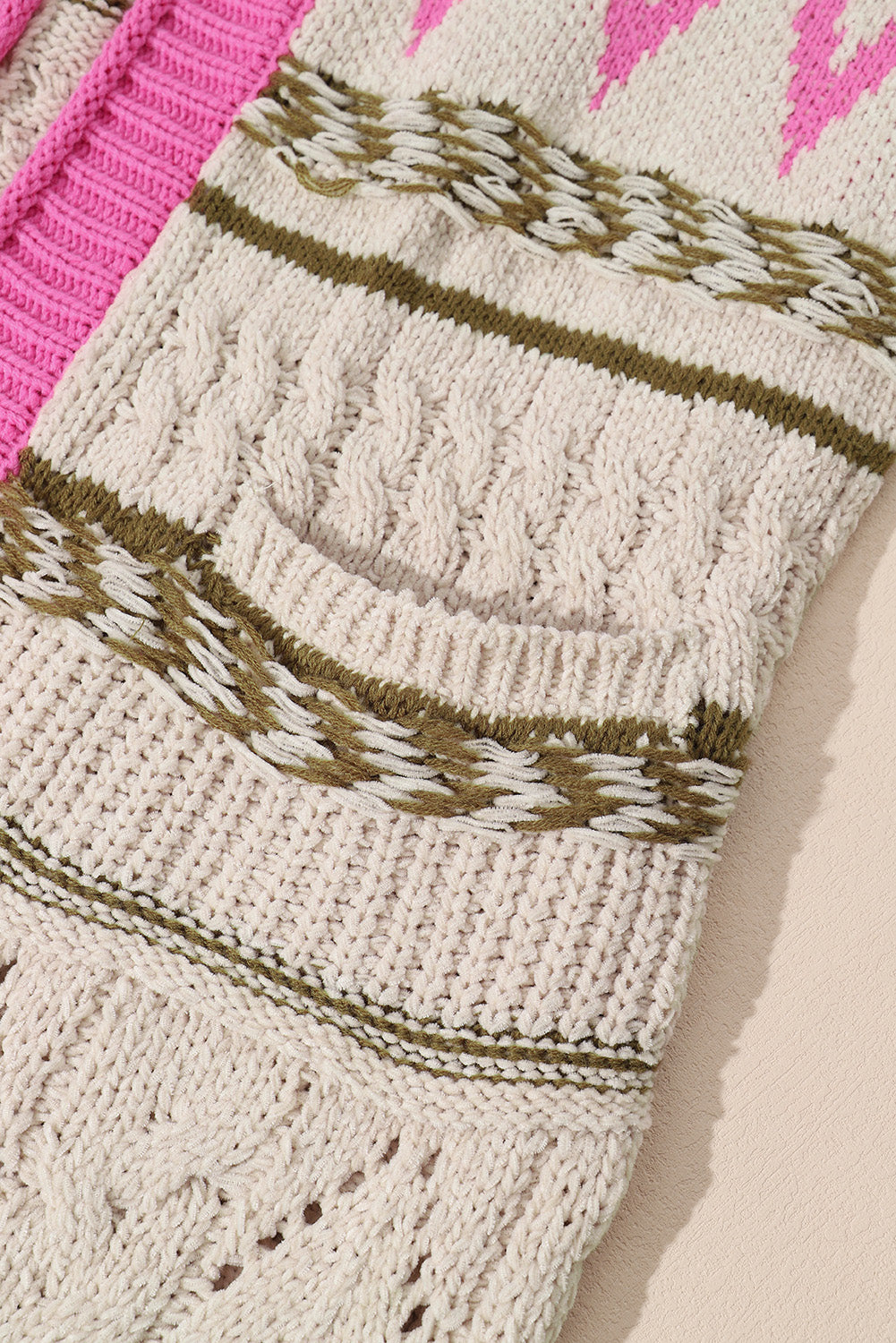 Contrast Tied Open Front Cardigan - Classique Collection