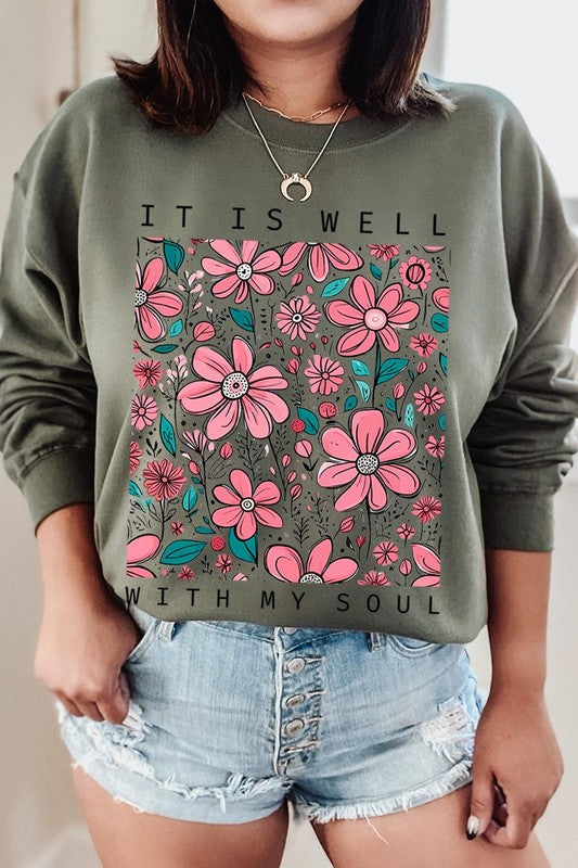 It Is Well With My Soul Graphic Fleece Sweatshirts - Classique Collection