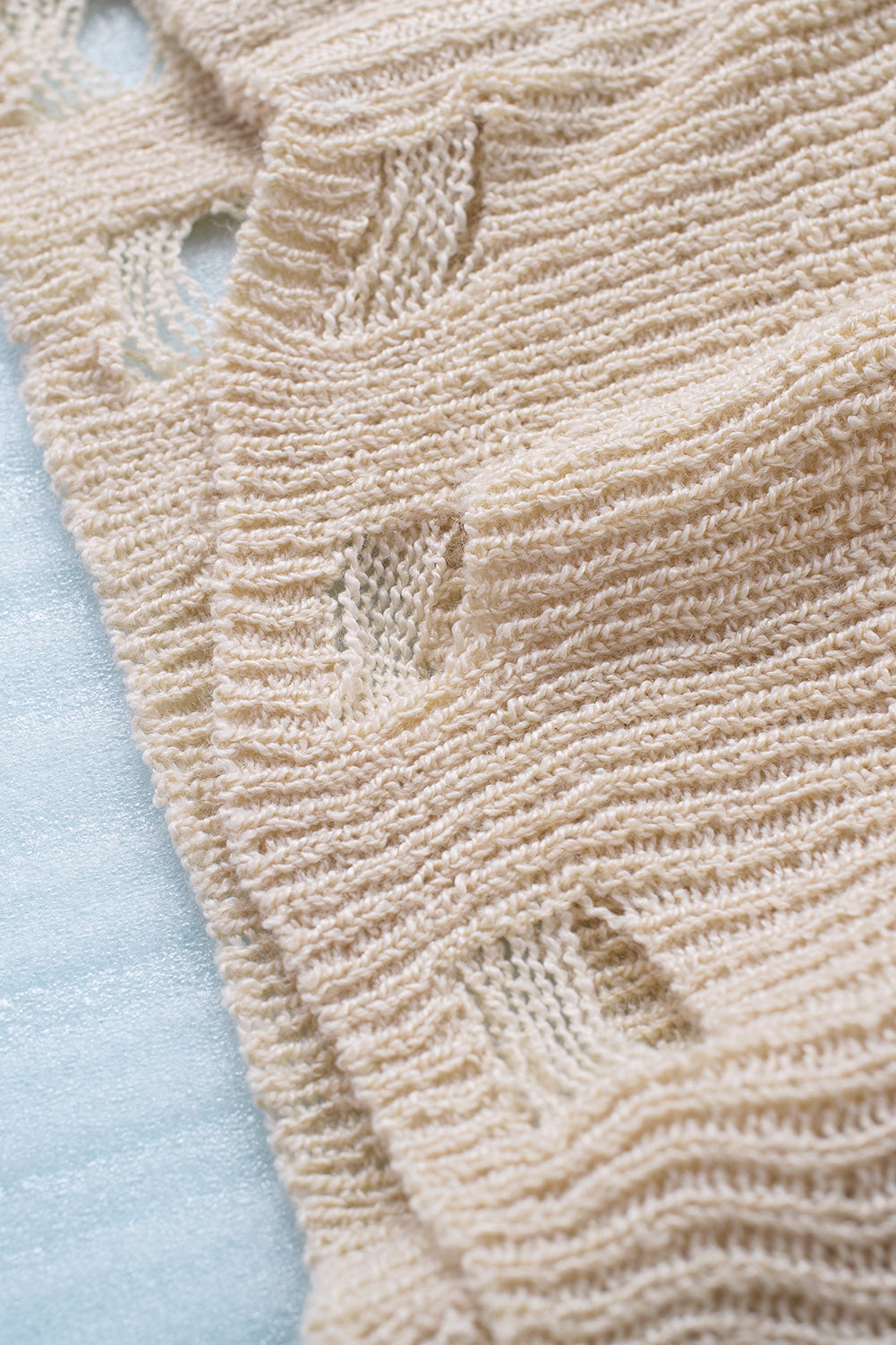 Distressed Zip Up Drawstring Hooded Cardigan - ClassiQ