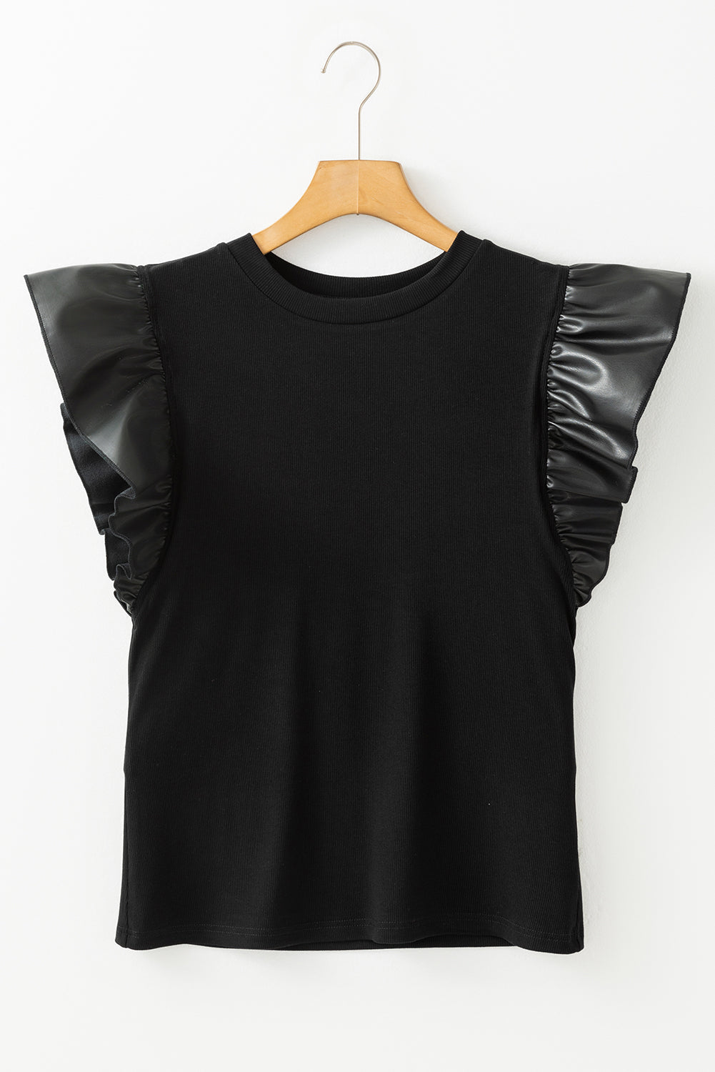 Ruffled Round Neck Cap Sleeve Blouse - Classique Collection