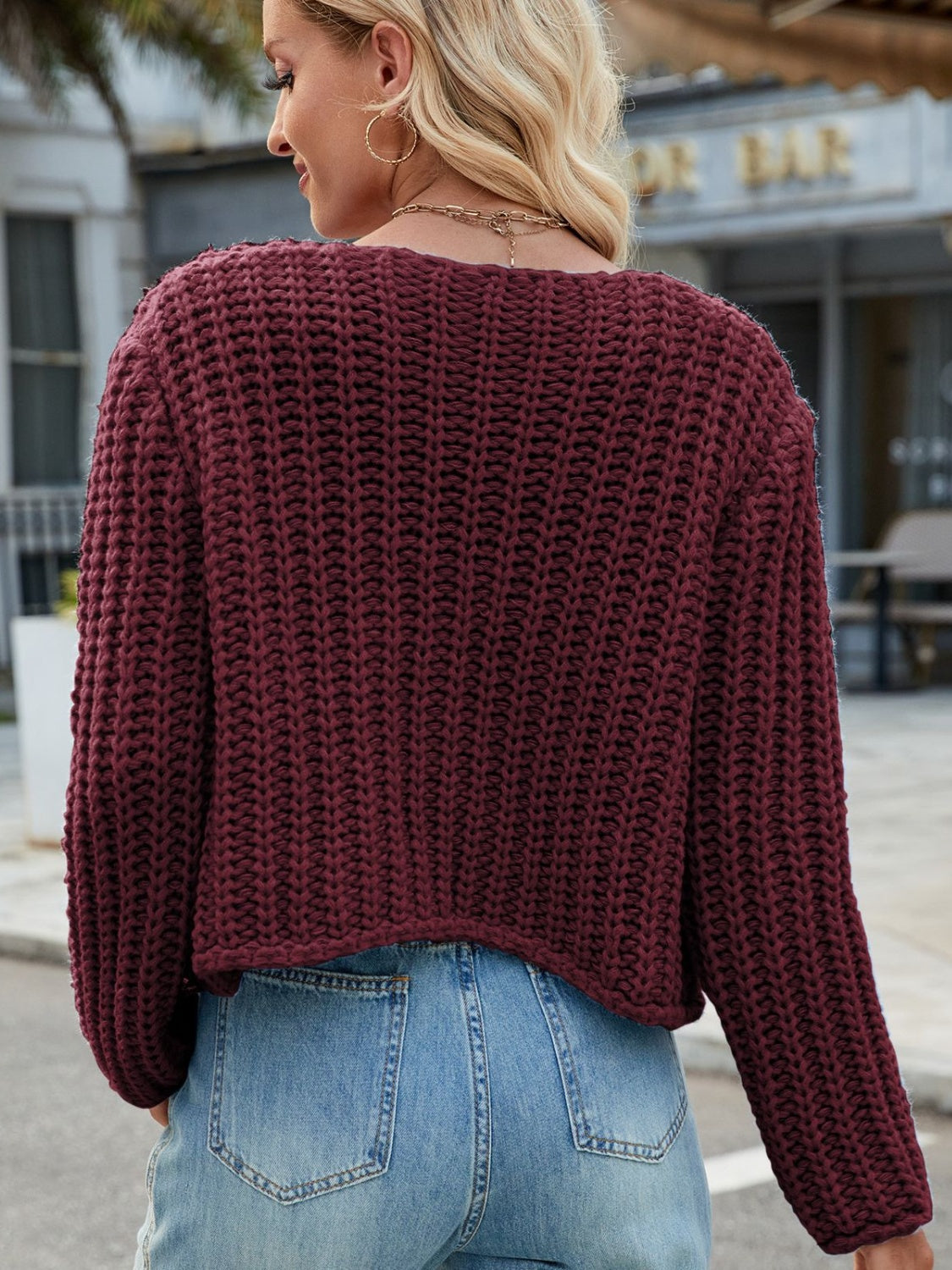 Round Neck Button Up Cardigan with Pockets - ClassiQ