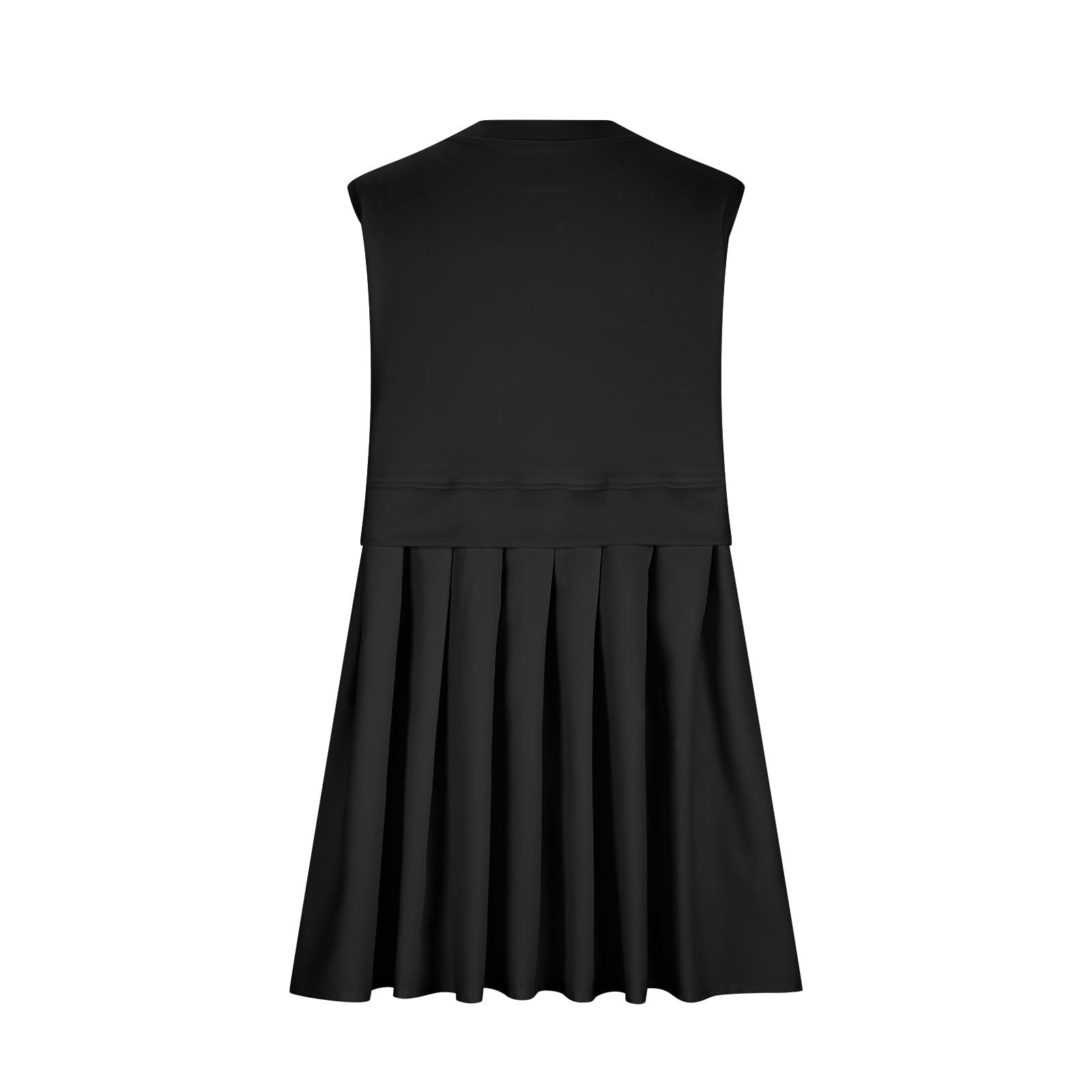Pleated Round Neck Sleeveless Mini Dress - Classique Collection