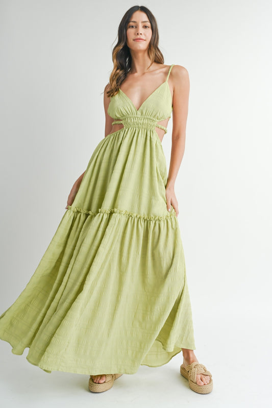 MABLE Cutout Waist Backless Maxi Dress - Classique Collection