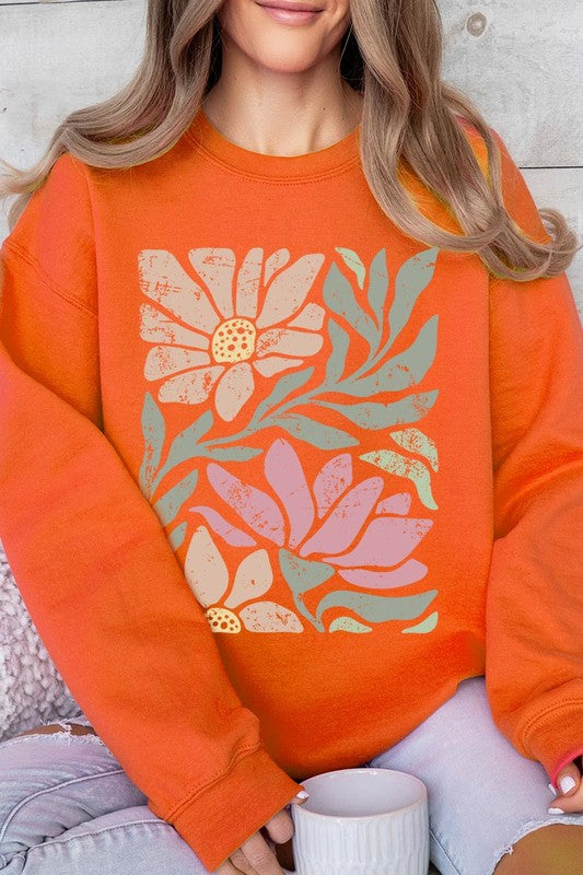 Botanical Flowers Graphic Fleece Sweatshirts - Classique Collection