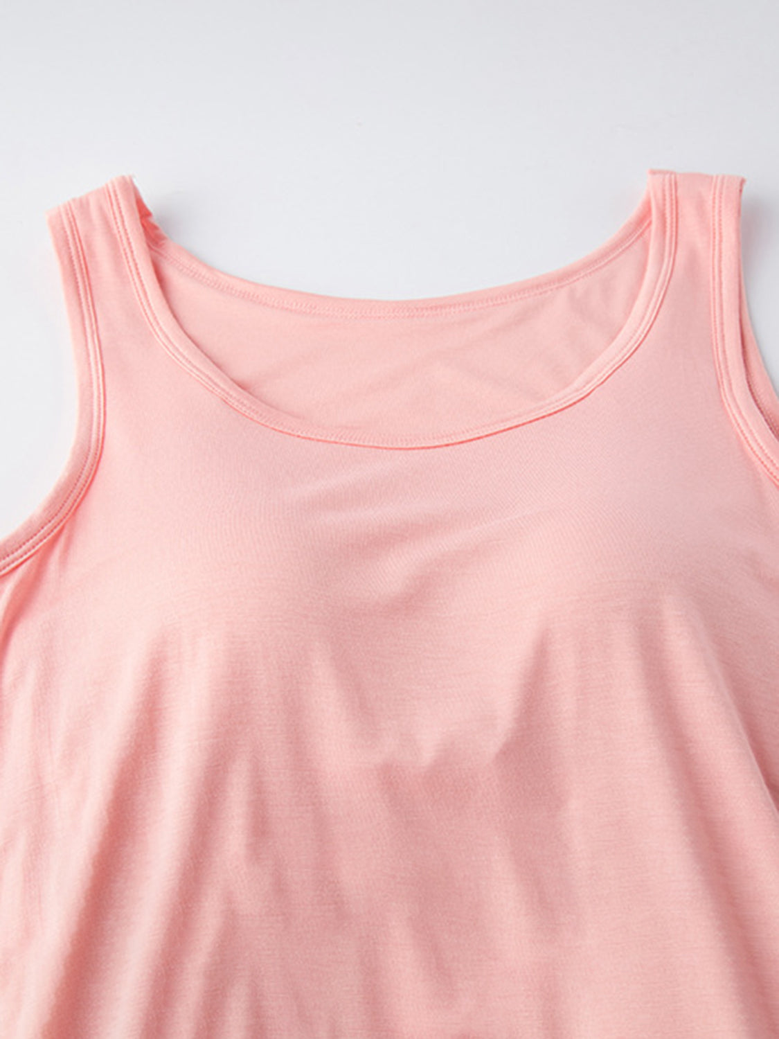 Round Neck Wide Strap Mini Tank Dress with Bra - Classique Collection