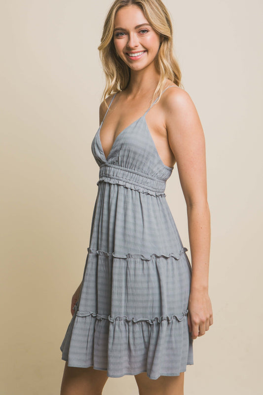 Love Tree Frill V-Neck Cami Dress - ClassiQ
