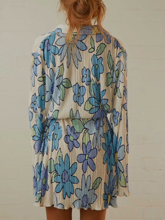 Tied Button Up Long Sleeve Dress - Classique Collection