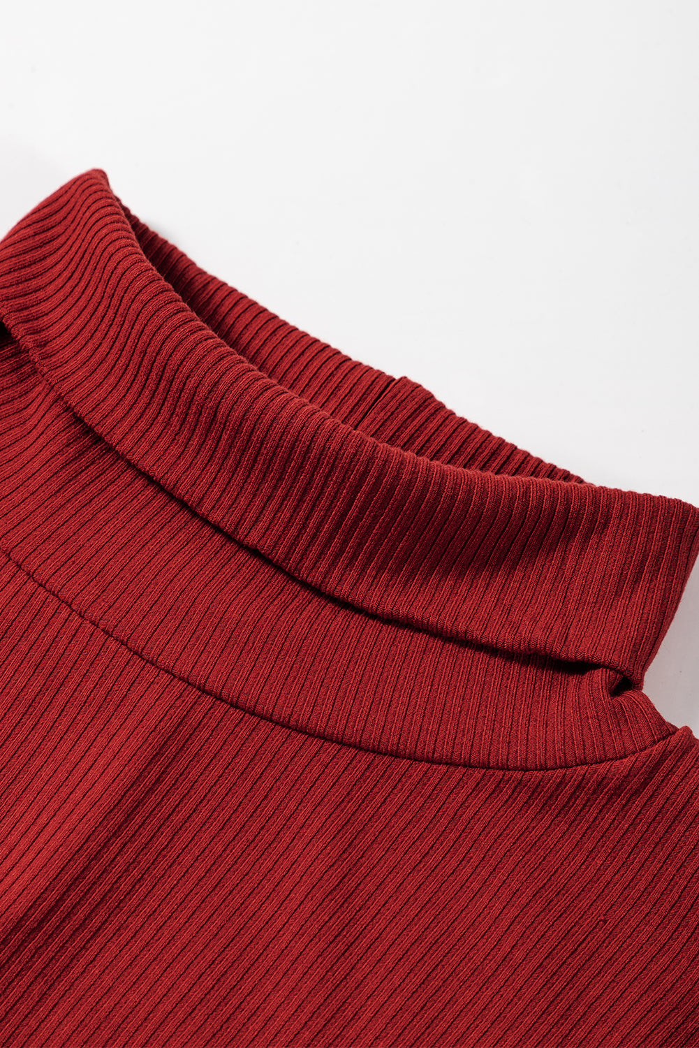Ribbed Mock Neck Long Sleeve Mini Dress - Classique Collection