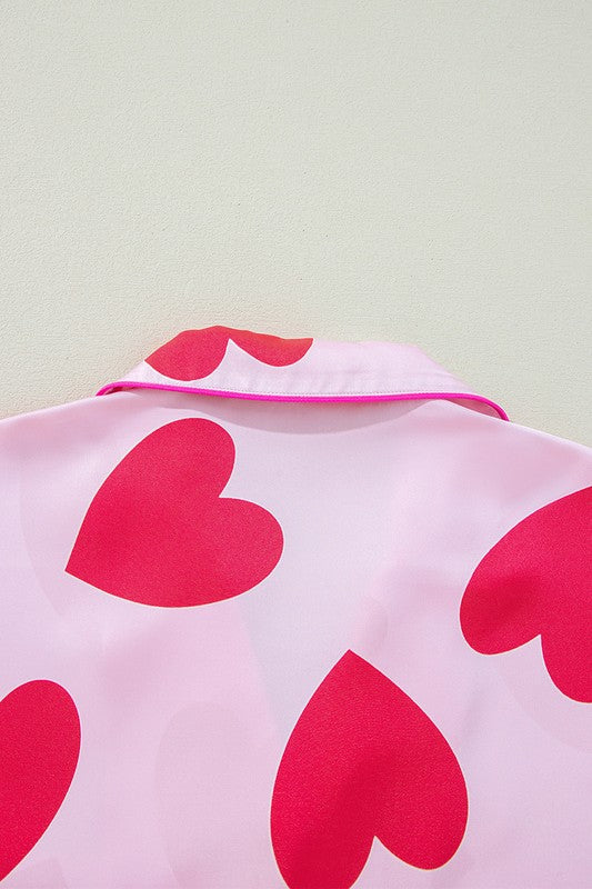 Pink Classic Heart Valentines Pajamas Set - Classique Collection