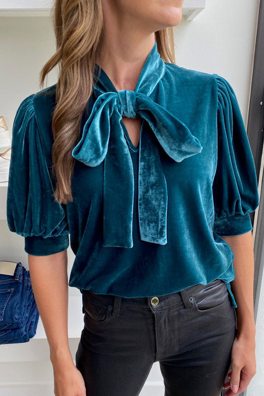 Tie Neck Half Sleeve Blouse - Classique Collection