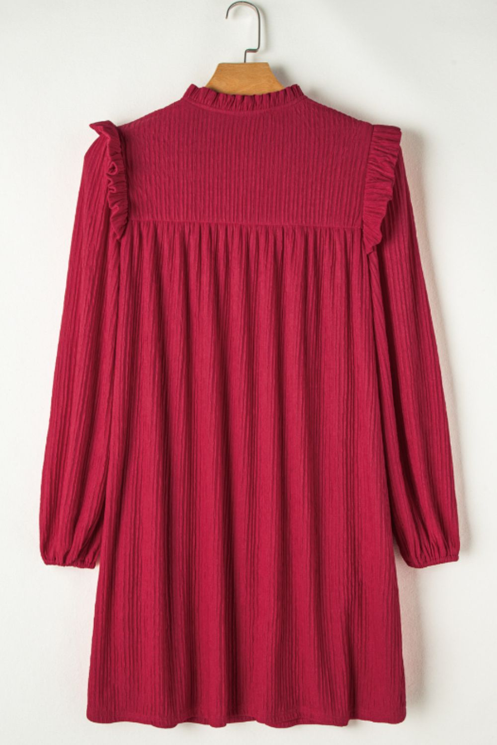 Frill Notched Long Sleeve Dress - Classique Collection