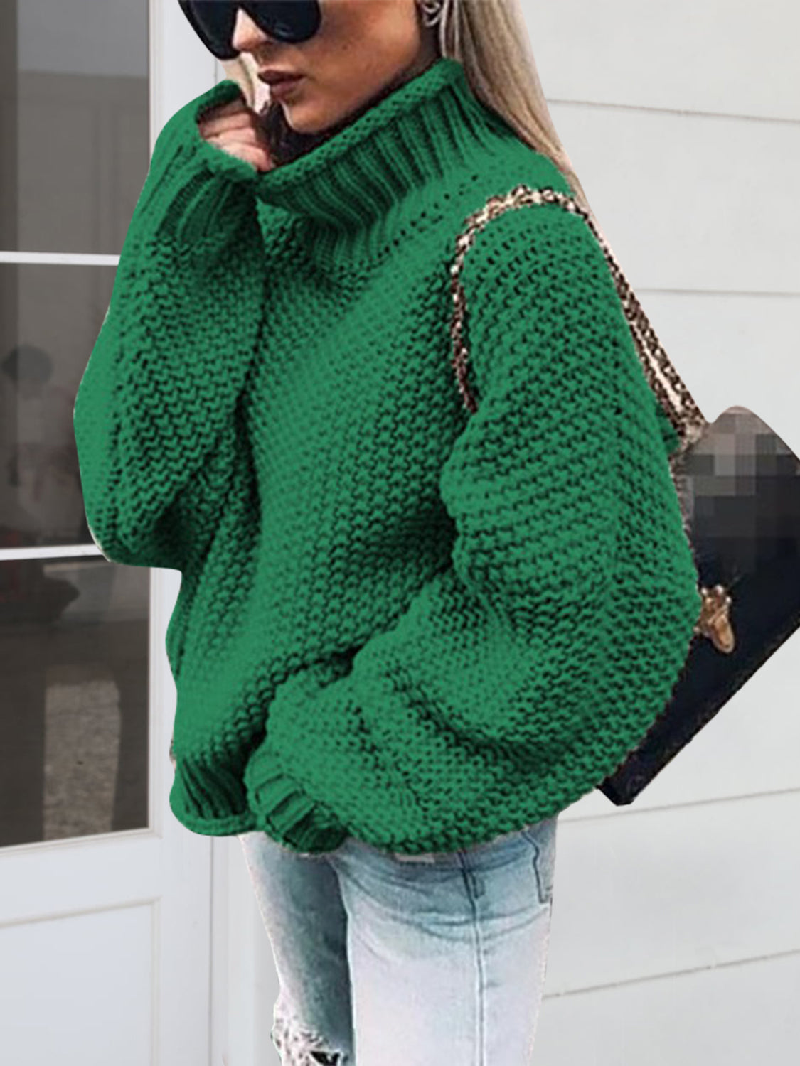 Turtleneck Long Sleeve Sweater - ClassiQ