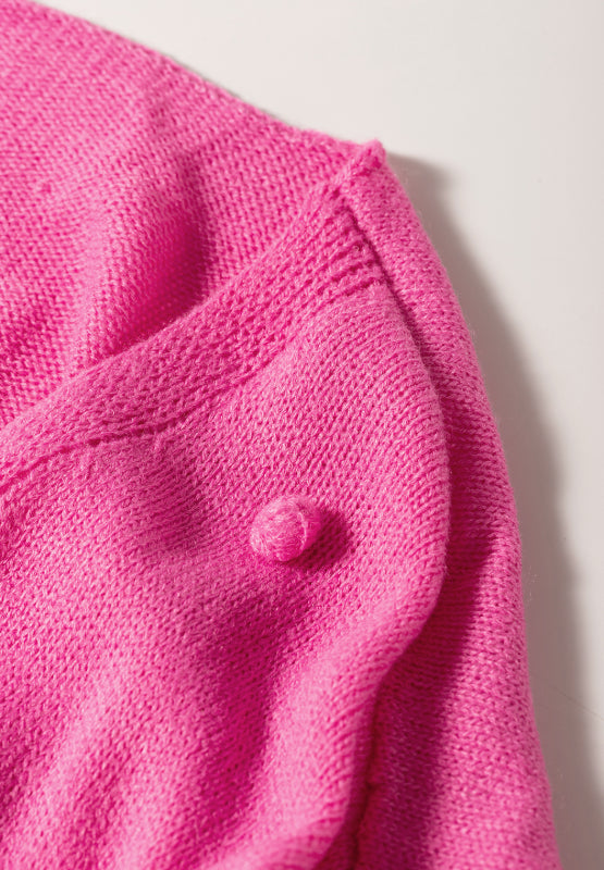 Pompom Color Block Open Front Cardigan - ClassiQ