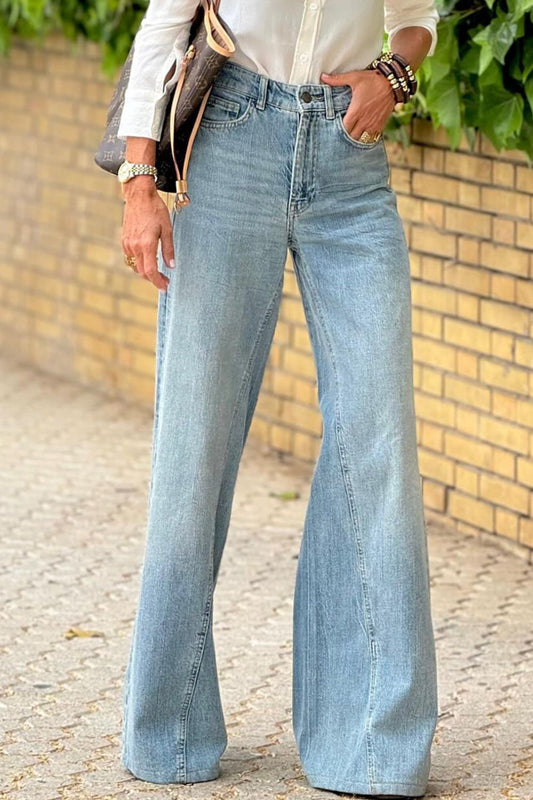 Wide Leg Jeans with Pockets - Classique Collection