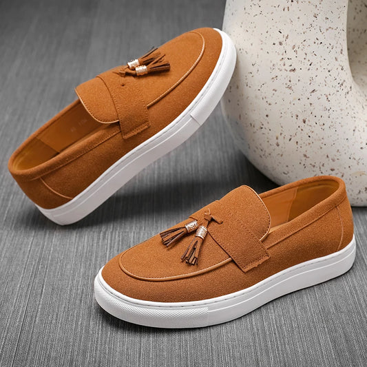 2026 New Men Slip On Black Brown Tassel Loafter Leisure Leather Shoes Male Comfortable Sneakers Tenis Masculino Zapatos Hombre - ClassiQ