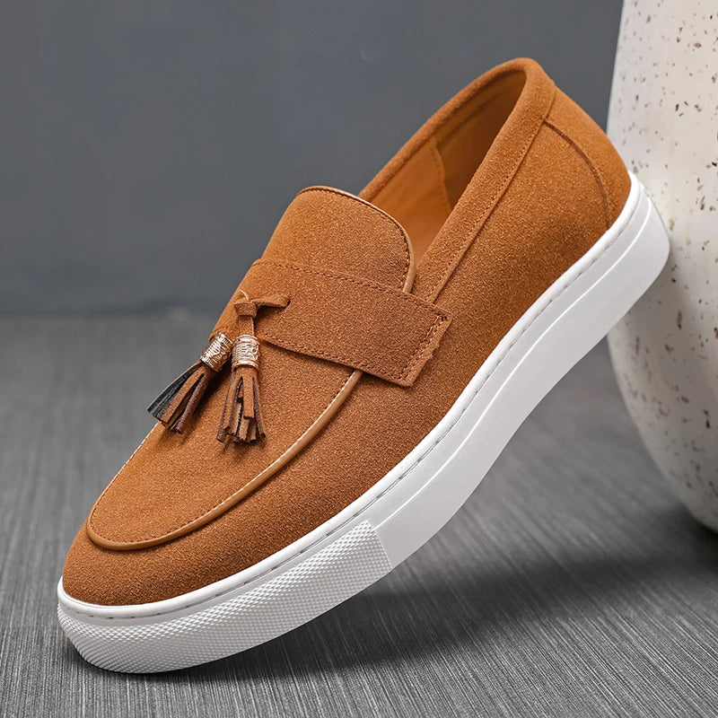 2026 New Men Slip On Black Brown Tassel Loafter Leisure Leather Shoes Male Comfortable Sneakers Tenis Masculino Zapatos Hombre - ClassiQ