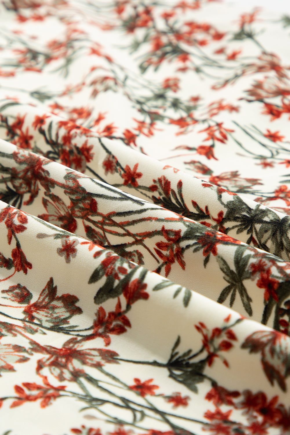 Floral Round Neck Long Sleeve Dress - Classique Collection