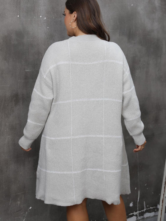 Plus Size Round Neck Long Sleeve Sweater Dress - Classique Collection