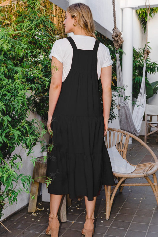 ODDI Full Size Sleeveless Tiered Midi Dress - Classique Collection