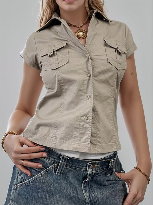 Devine Collared Neck Short Sleeve Shirt - Classique Collection