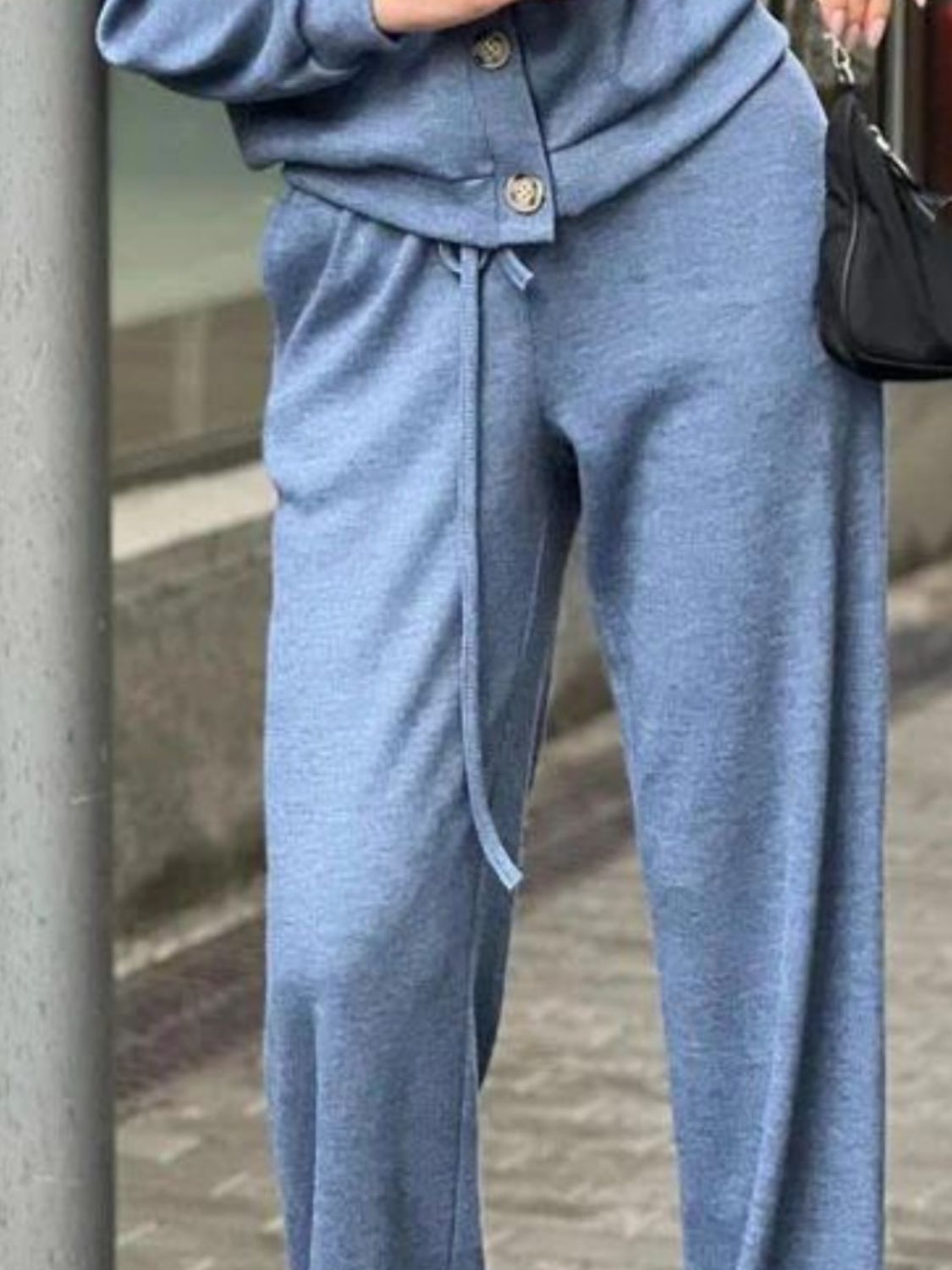 Full Size Button Up Long Sleeve Top and Pants Set - ClassiQ