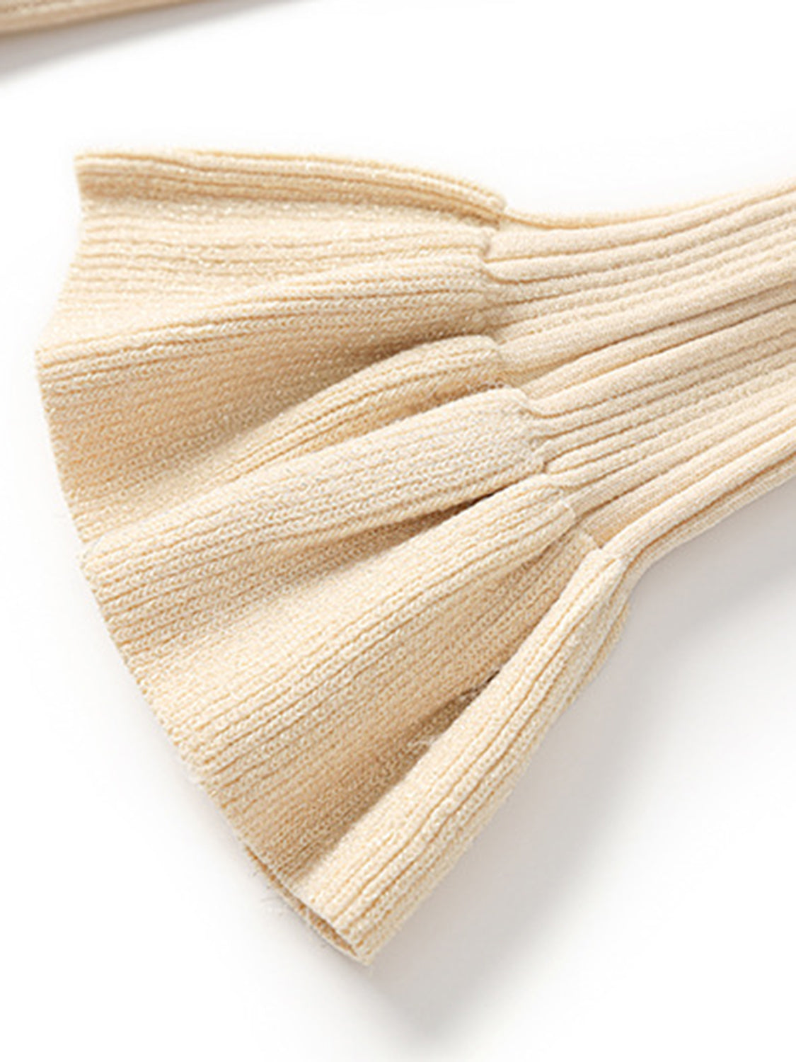V-Neck Flounce Sleeve Sweater Dress - Classique Collection