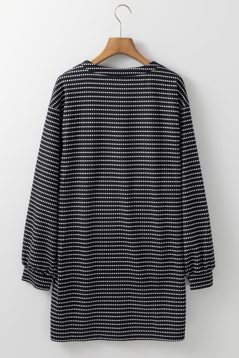 Striped V-Neck Long Sleeve Mini Dress - Classique Collection