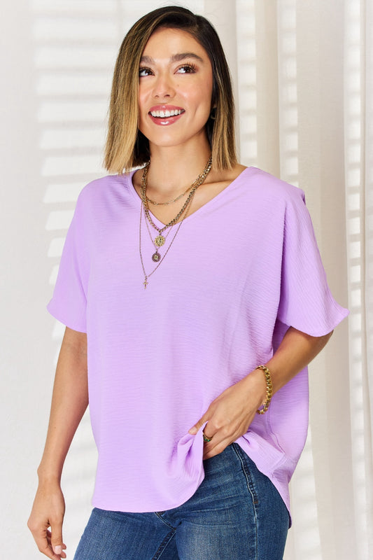 Zenana Texture Short Sleeve T-Shirt - Classique Collection