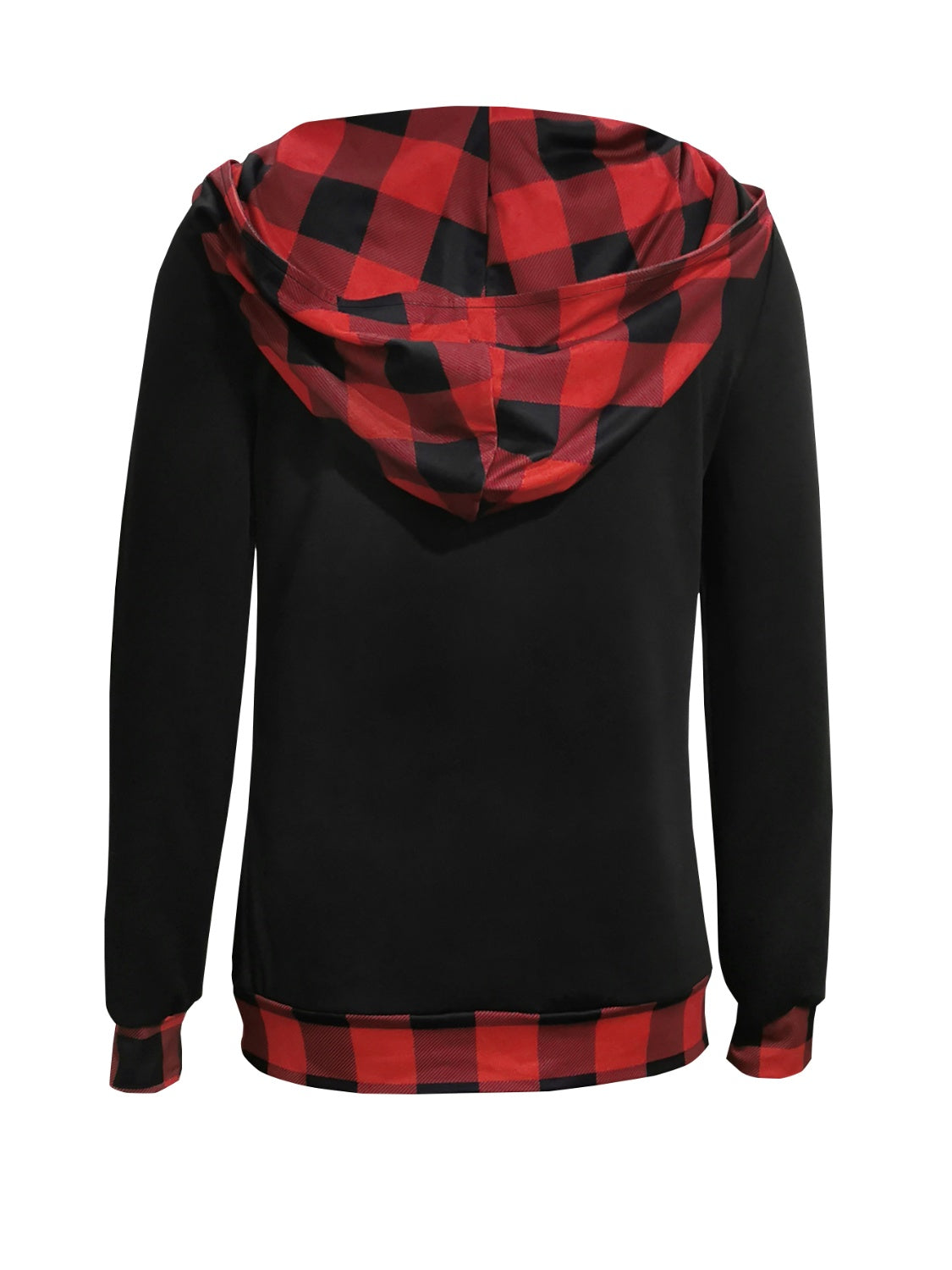 Plaid Long Sleeve Hooded Blouse - Classique Collection
