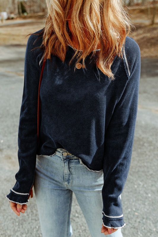 Long Raglan Sleeve Round Neck Top - Classique Collection