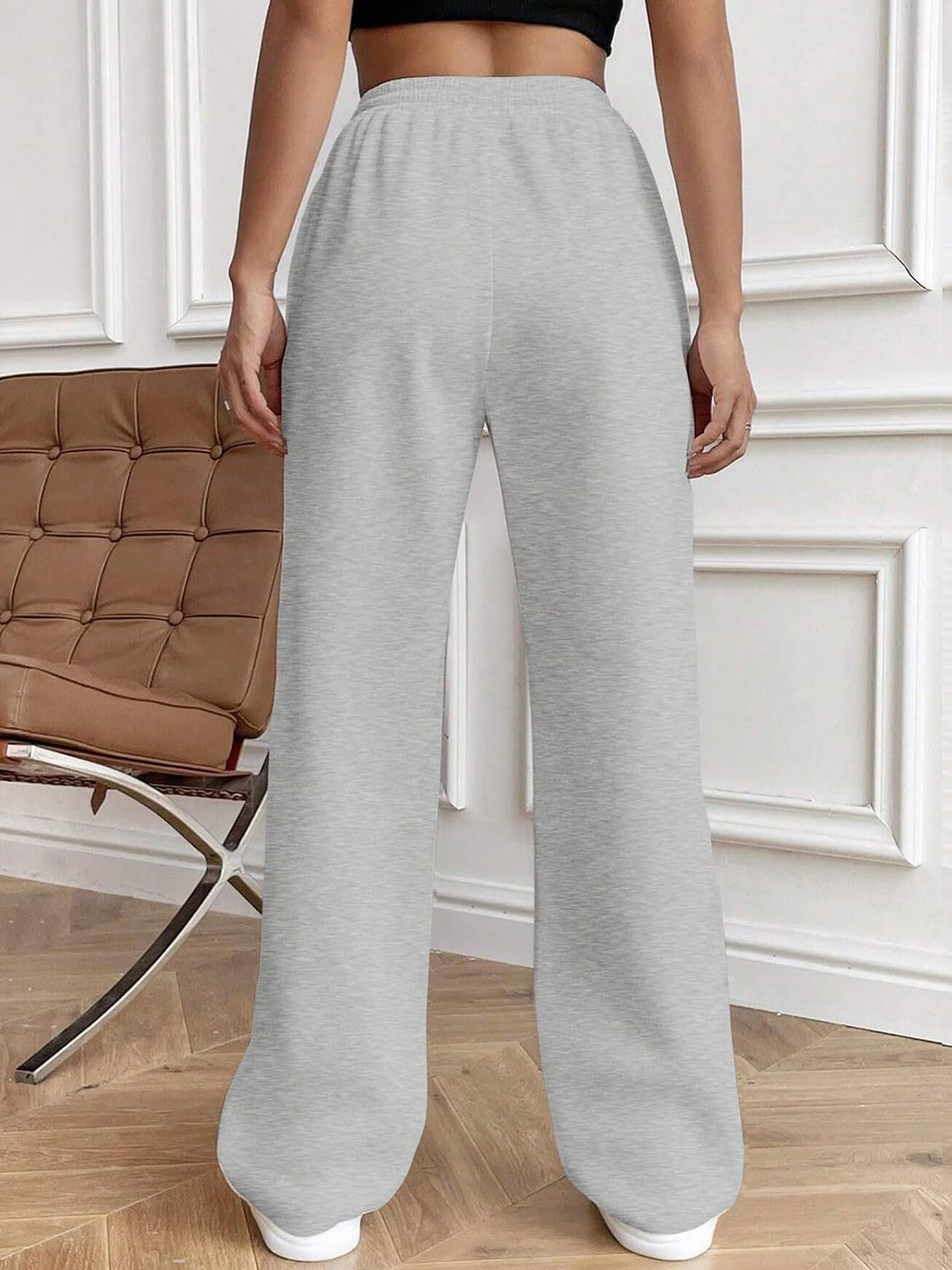 Drawstring Elastic Waist Pants with Pockets - ClassiQ